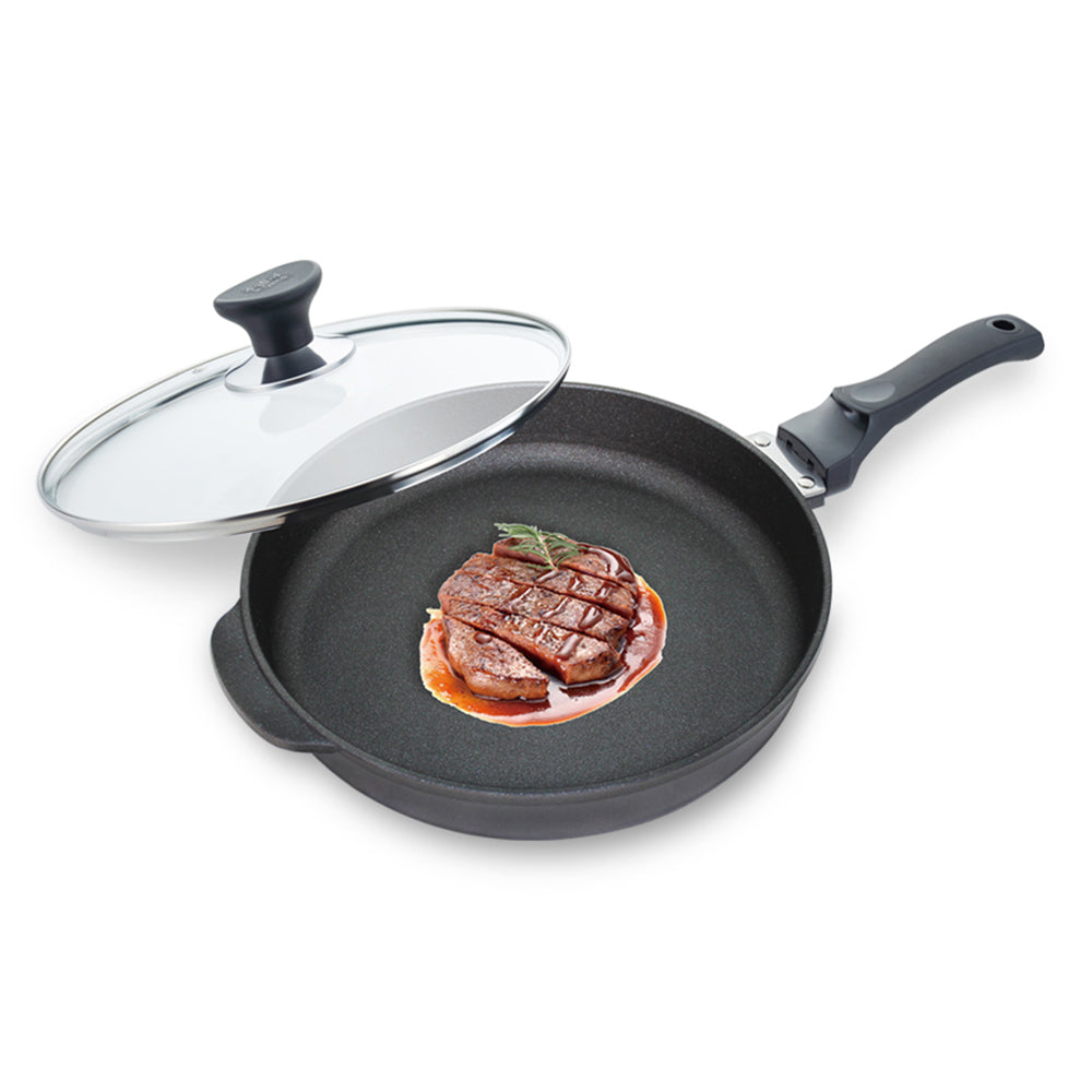 Le idea│Miyaco ceramic non-stick pan far infrared ceramic non-stick flat frying pan Teppanyaki flat frying pan can be used with a shovel 35cm