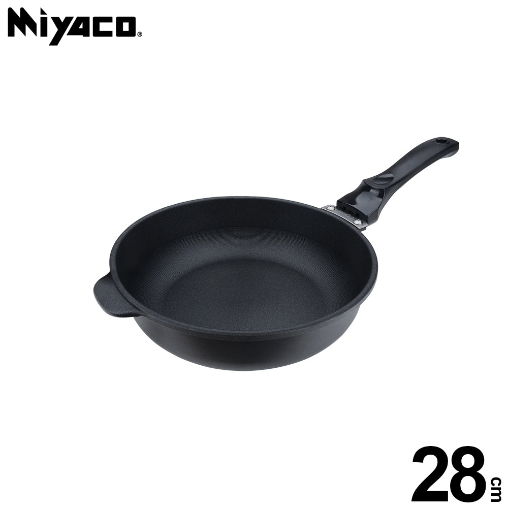 Le idea│Miyaco far infrared ceramic non-stick deep pan shovel can be used without lid