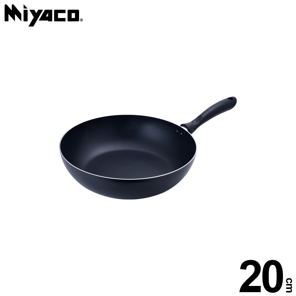 Le idea│Miyaco black crystal magnetic non-stick deep pan IH without lid