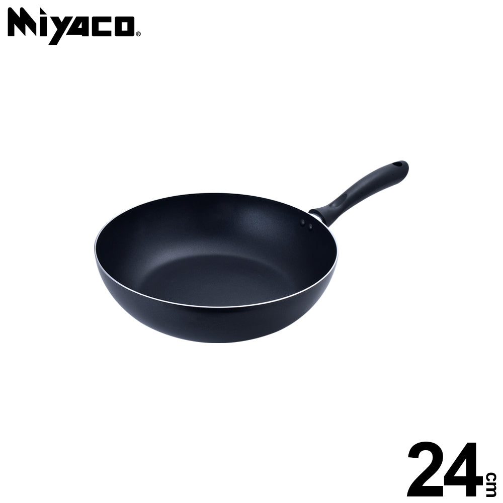 Le idea│Miyaco black crystal magnetic non-stick deep pan IH without lid