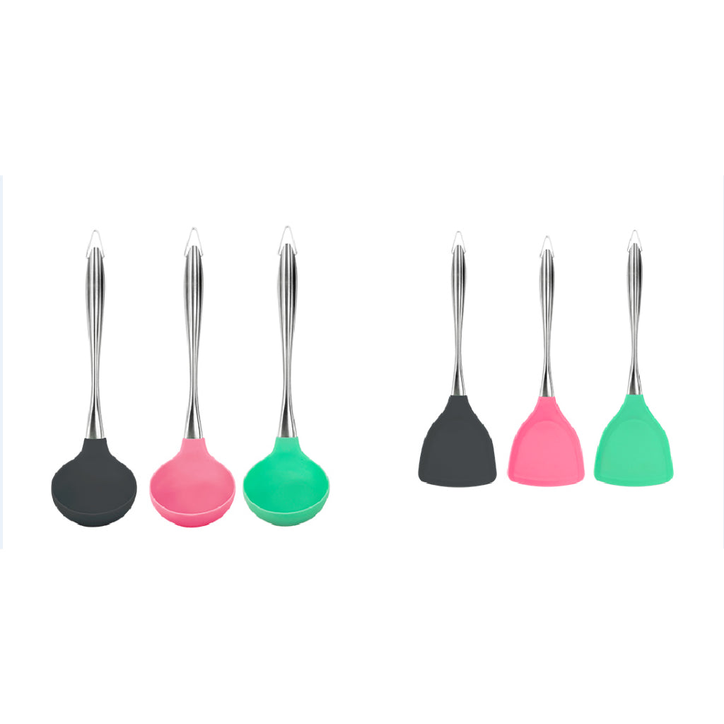 Le idea│PERFECT crystal food grade silicone tableware heat-resistant silicone kitchen utensils frying spoon soup spoon